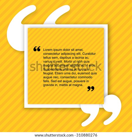 Quote creative citation Typographical Poster Template. Light yellow color version. For your commercial project or personal use.