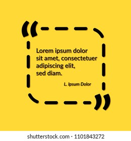 Quote creative frame over yellow background. Placeholder design visual template - wisdom quotate or phrase. Vector illustration