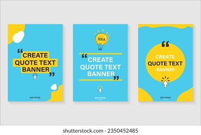 Quote design template. Empty textbox frame with copyspace on background. social media posts and banner website. Empty Quote Frames background.