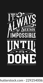 Quote design template for poster, flyer, card. Inspirational words about life. Vector illustration