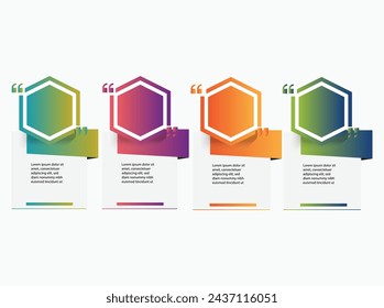 Quote design tipe style gradient comma information hexagon 4