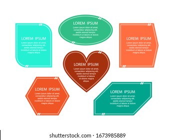 Quote design, vector template blanks set