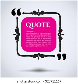 Quote element design. Vintage frame with place for text. Quote template in minimalistic, linear stile.