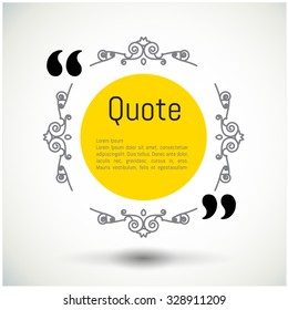 Quote element design. Vintage frame with place for text. Quote template in minimalistic, linear stile.