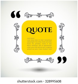 Quote element design. Vintage frame with place for text. Quote template in minimalistic, linear stile.