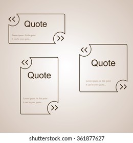 Quote empty brown template.  Square and rectangular brown templates for your information the text. 