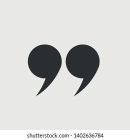 Quote flat vector icon grey