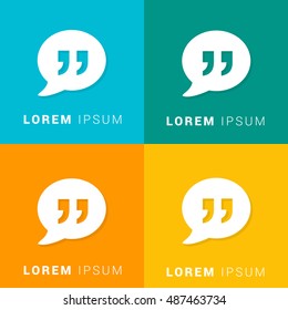 Quote Four Color Material Designed Icon / Logo
