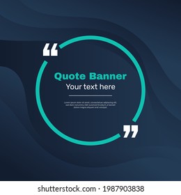 Quote frame with abstract wavy background vector template. - Vector.