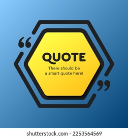 Quote frame blank. Empty box for message, citation, aphorism, motivation. Pattern frame for information messages. Vector quote form inspiration. Background for text, circle in brackets
