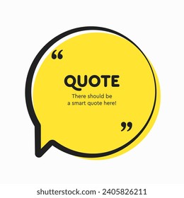 Quote frame blank. Empty box for message, citation, aphorism, motivation. Pattern frame for information messages. Vector quote form inspiration. Background for text, circle in brackets