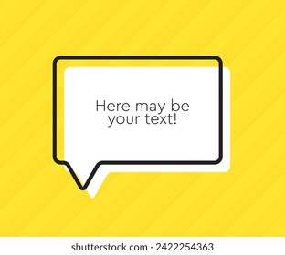 Quote frame blank. Empty box for message, citation, aphorism, motivation. Pattern frame for information messages. Vector quote form inspiration. Background for text, rectangle in brackets