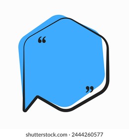 Quote frame blank. Empty box for message, citation, aphorism, motivation. Pattern frame for information messages. Vector quote form inspiration. Background for text, hexagon in brackets