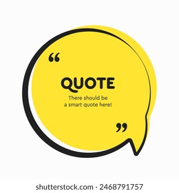 Quote frame blank. Empty box for message, citation, aphorism, motivation. Pattern frame for information messages. Vector quote form inspiration. Background for text, circle in brackets