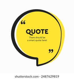 Quote frame blank. Empty box for message, citation, aphorism, motivation. Pattern frame for information messages. Vector quote form inspiration. Background for text, circle in brackets