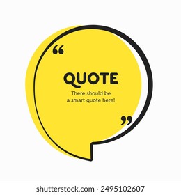 Quote frame blank. Empty box for message, citation, aphorism, motivation. Pattern frame for information messages. Vector quote form inspiration. Background for text, circle in brackets