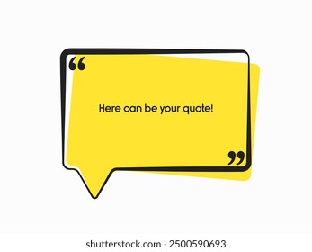 Quote frame blank. Empty box for message, citation, aphorism, motivation. Pattern frame for information messages. Vector quote form inspiration. Background for text, square in brackets