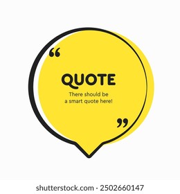 Quote frame blank. Empty box for message, citation, aphorism, motivation. Pattern frame for information messages. Vector quote form inspiration. Background for text, circle in brackets