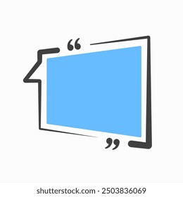 Quote frame blank. Empty box for message, citation, aphorism, motivation. Pattern frame for information messages. Vector quote form inspiration. Background for text, rectangle in brackets