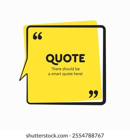 Quote frame blank. Empty box for message, citation, aphorism, motivation. Pattern frame for information messages. Vector quote form inspiration. Background for text, sqaure in brackets