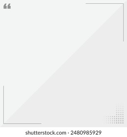 Quote Frame Blank Template. Empty Square Banner Quote Template with Copy Space for Social Media Posts. Quotation Mark Border Text Box on Halftone Background