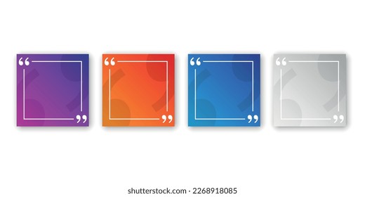 Quote frame blank template icon in flat style. Empty speech bubble vector illustration on isolated background. Textbox sign business concept.