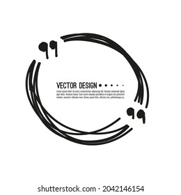 Quote frame with commas. Vector speech bubble quotation, comment, message border.
