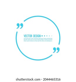 Quote frame with commas. Vector speech bubble quotation, comment, message border.