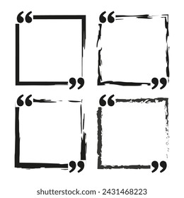 Quote frame, creative text box. Highlighted speech. Vector illustration. EPS 10.