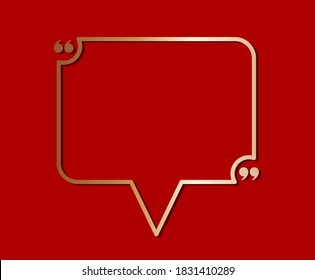quote frame gold speech bubble shape icon