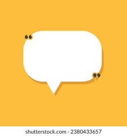 Quote frame icon in flat style. Speech bubble vector illustration on isolated background. Comment sign business concept.