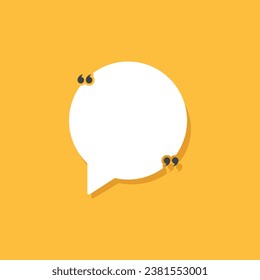 Quote frame icon in flat style. Speech bubble vector illustration on isolated background. Comment sign business concept.