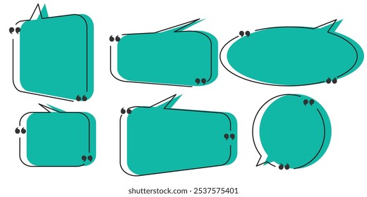 Quote frame icon in flat style. Speech bubble vector illustration on isolated background. Comment sign business concept. eps 10