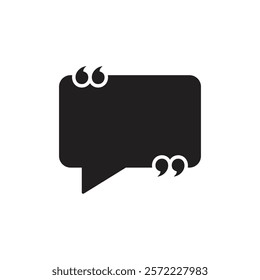 Quote frame icon in flat style. Speech bubble vector illustration on isolated background. Comment sign business concept.