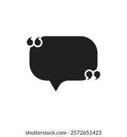 Quote frame icon in flat style. Speech bubble vector illustration on isolated background. Comment sign business concept.