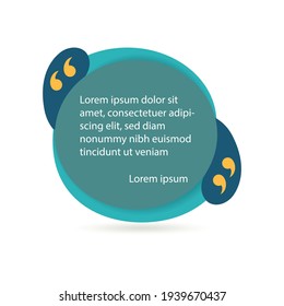 Quote frame or mention quotations remarks template. Info tag, quote textbox blog or discussion citation memo word label. Isolated vector banner