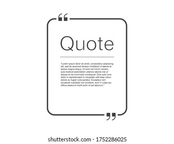 Quote frame. Mockup of quatation square box. 
