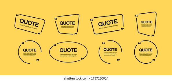 Quote frame notes.
Layout for links and digital information.
A simple source for advertising. 
Quote frame and notes templates vector set.