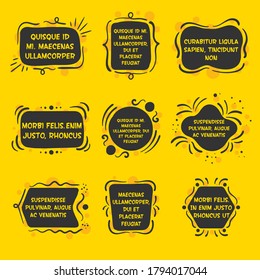 Quote frame notes.
Layout for links and digital information.
Set of blank quote frame templates. Text in brackets, quote blank speech bubbles, quote bubbles. Isolated template. Vector illustration.
