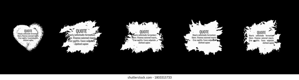 Quote frame notes.
Layout for links and digital information.
Set of blank quote frame templates. Text in brackets, quote blank speech bubbles, quote bubbles. Isolated template. Vector illustration.

