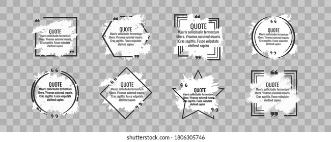 Quote Frame Notes.
Layout For Links And Digital Information.
Set Of Blank Quote Frame Templates. Text In Brackets, Quote Blank Speech Bubbles, Quote Bubbles. Isolated Template. Vector Illustration.

