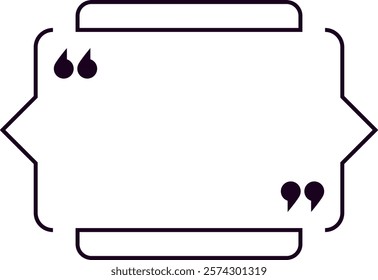 Quote frame with quotation marks is waiting to be filled with text, providing a stylish and elegant way to highlight important words or phrases