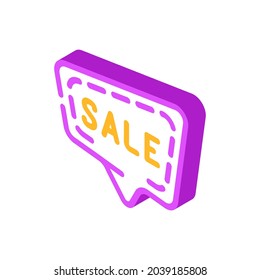 quote frame sale isometric icon vector. quote frame sale sign. isolated symbol illustration