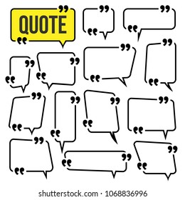 Quote Frame Set Vector. Frame For Text Comment Template. Isolated Illustration