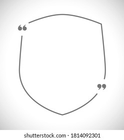 quote frame  shield shape concept icon