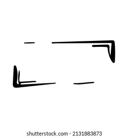 Icono del vector de esbozo de marco de cita. Elemento rectangular de comentario de diálogo dibujado a mano. 