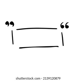 Quote frame sketch vector icon. Hand drawn dialog comment rectangle element. 