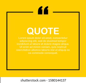 Quote frames. Blank template with print information design quotes. Vector stock illustration.