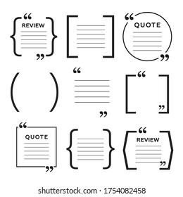 Quote frames. Blank template with print information eps10
