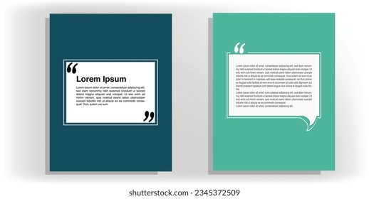 Quote frames blank template set. Text in brackets, citation empty speech bubbles, quote bubbles. Textbox isolated on color background. Vector illustration.